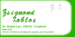 zsigmond koblos business card