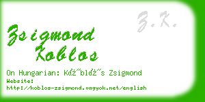 zsigmond koblos business card